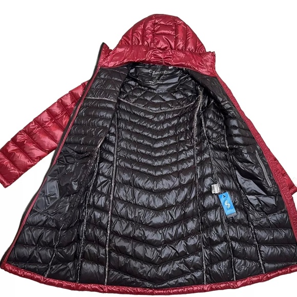 CK Calvin Klein Red Winter Parka Long Jacket Coat Down Blend Women’s Small $240 - Picture 5 of 9
